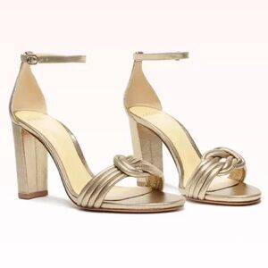 Alexandre Birman Vicky Gold Strappy Heeled Sandals in size 38.5 Brand New